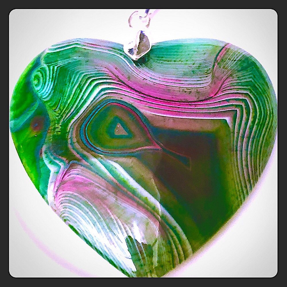 Green & Purple Striped Onyx Agate Pendant